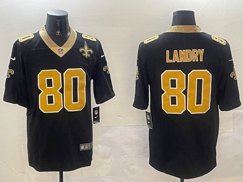 Men New Orleans Saints 80 Landry Black Second generation 2024 Nike Limited NFL Jersey style 3
